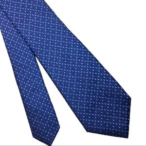 FENDI GEOMETRIC MENS BLUE LOGO TIE 100% SILK
